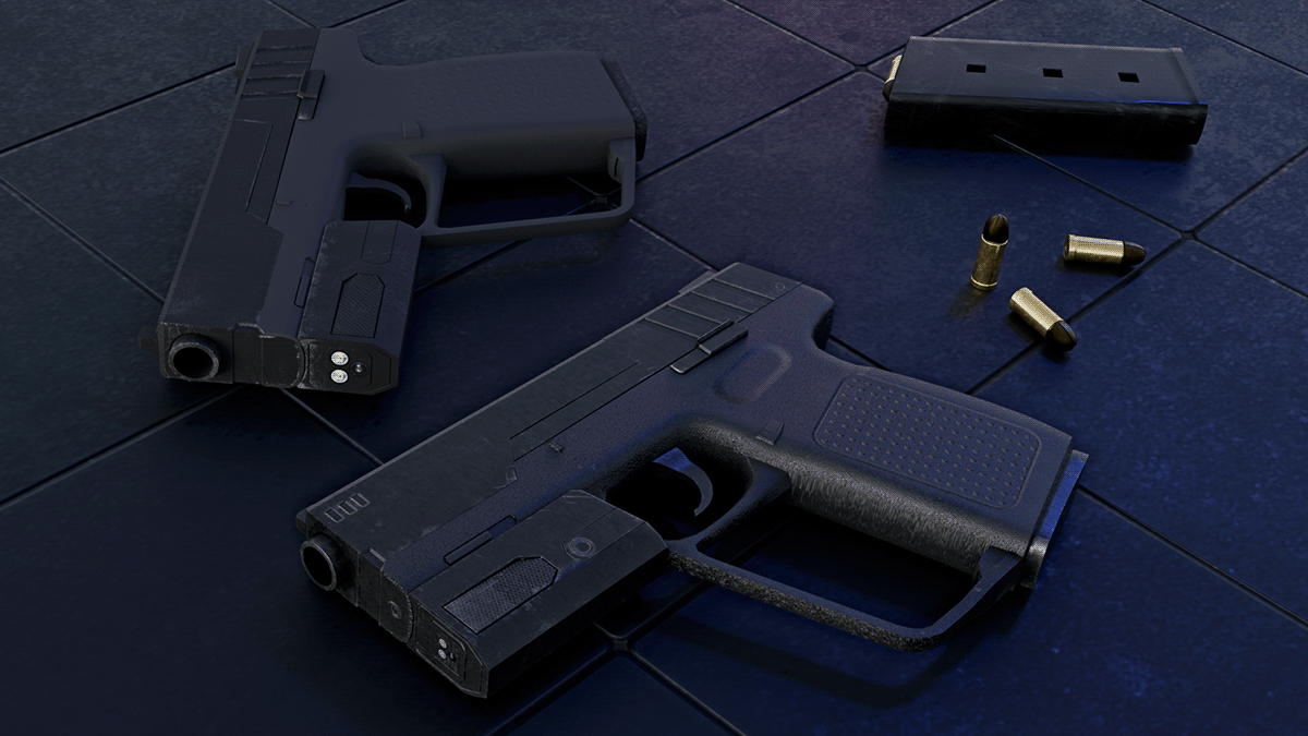 asset CGI game handgun Military pistol sci-fi Scifi Weapon