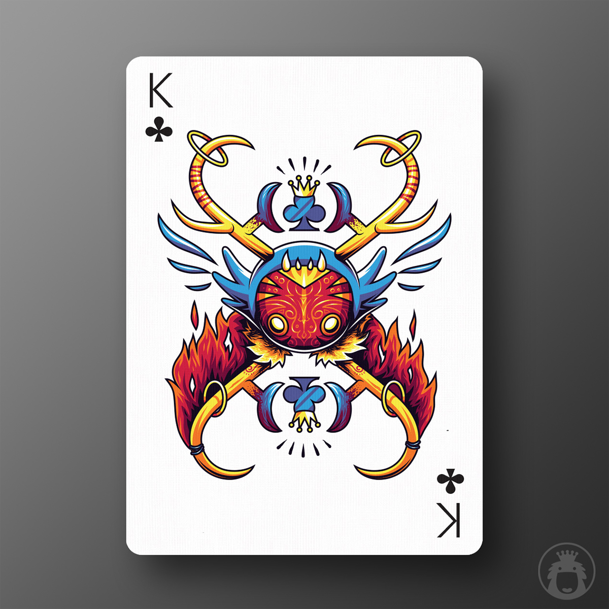PlayingArts playingcard deck card king club Character ILLUSTRATION  vector Illustrator