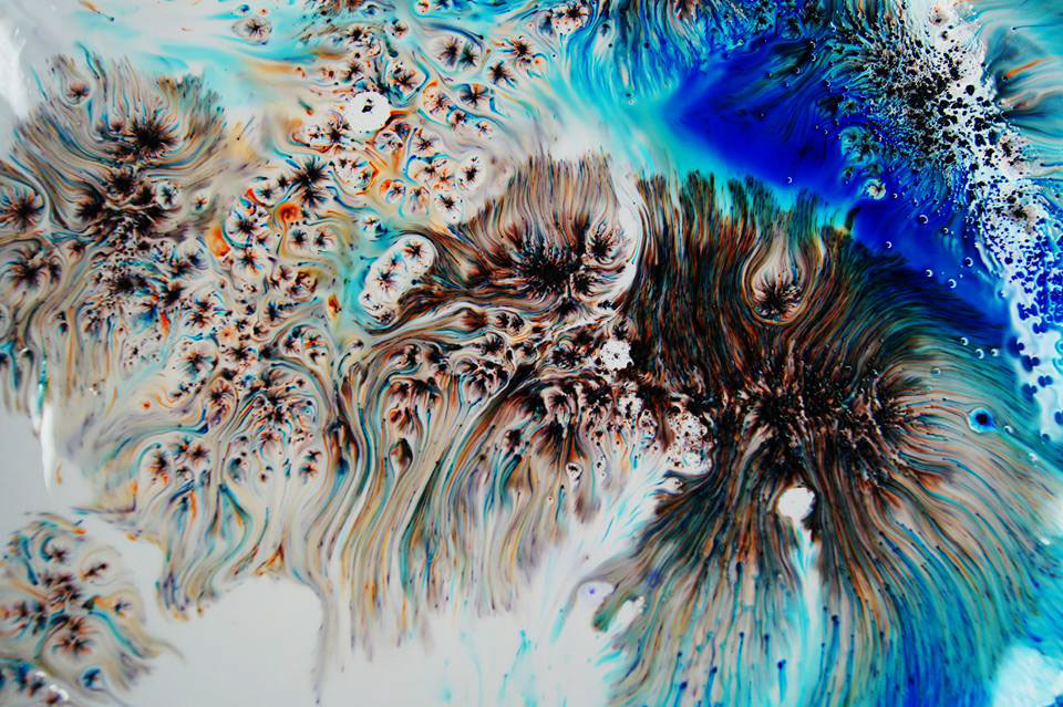 water ink splatter card swirl brushes