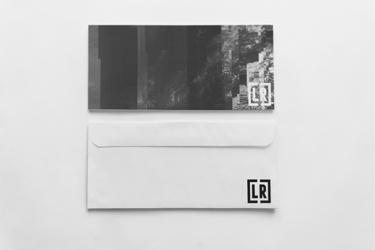 self branding Business Cards notepads letterheads logo texture Glitch monochrome