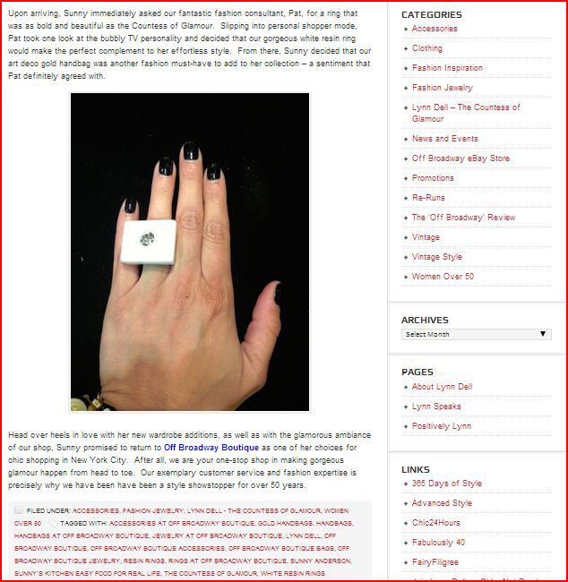 newsletter Blog copywriting  Fashion  jewelry accessories vintage tv show Shopping magazine