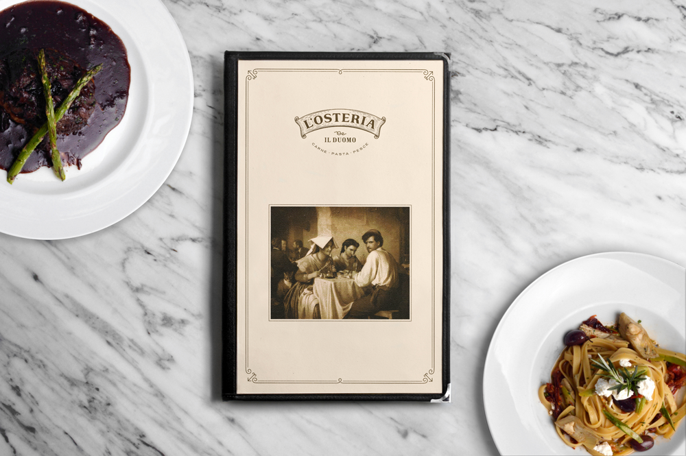 branding  Queretaro mexico italian restaurant osteria Food  Custom ILLUSTRATION  typography  