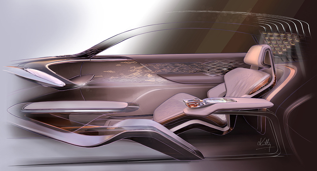 art cardesign conceptcar design Fashion  interiordesign luxury rendering Sustainable trend bentley car Bentley exp100gt bentleydesign Drawing  Dream Car ILLUSTRATION  sketch