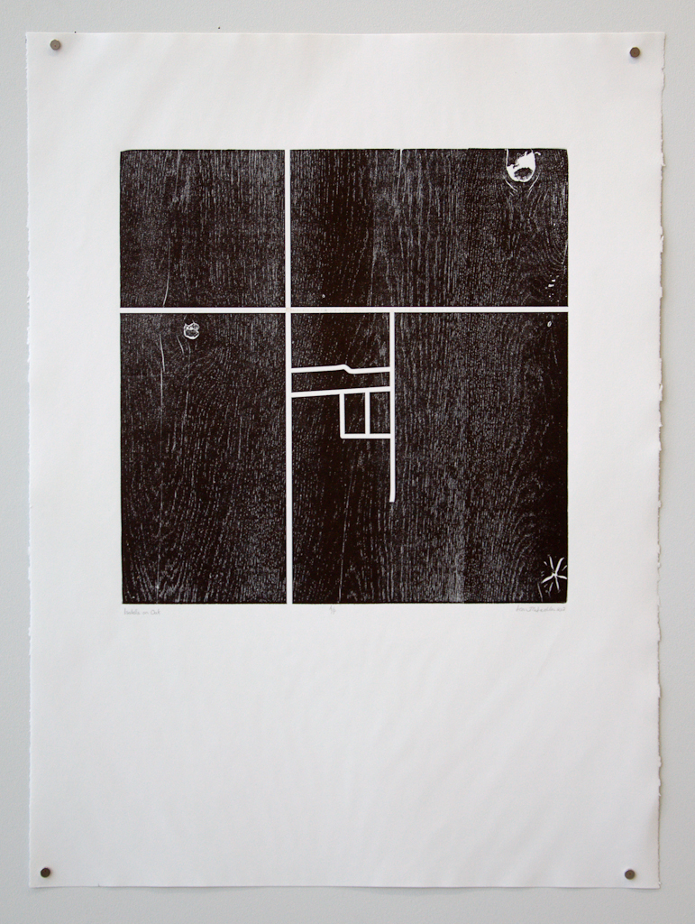 palimpsest woodblock printmaking manitoba towns wood grain minimal