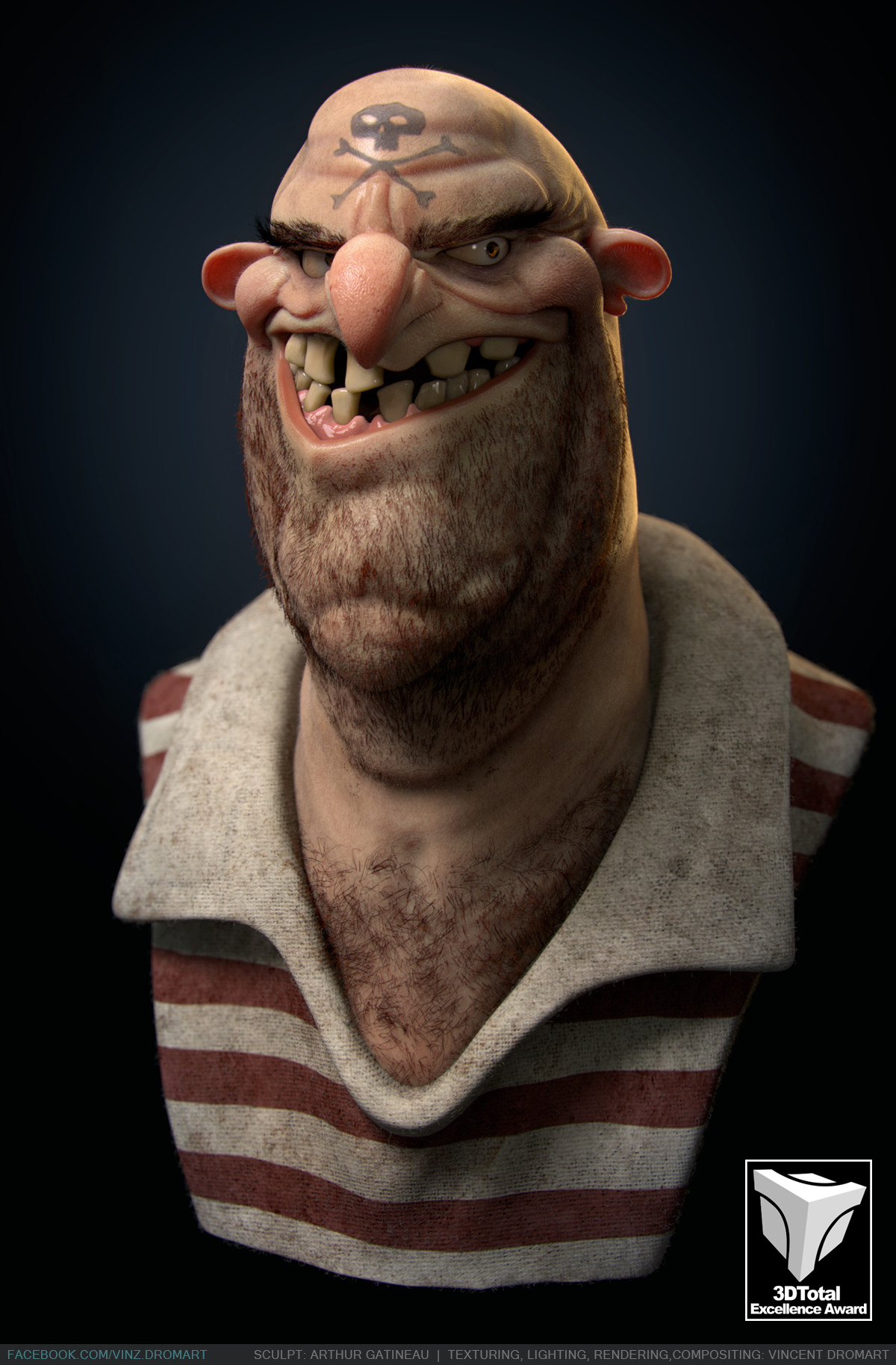 3D CG CGI cartoon stylized pirate arnold texturing shading grooming lighting rendering compositing france vincent dromart