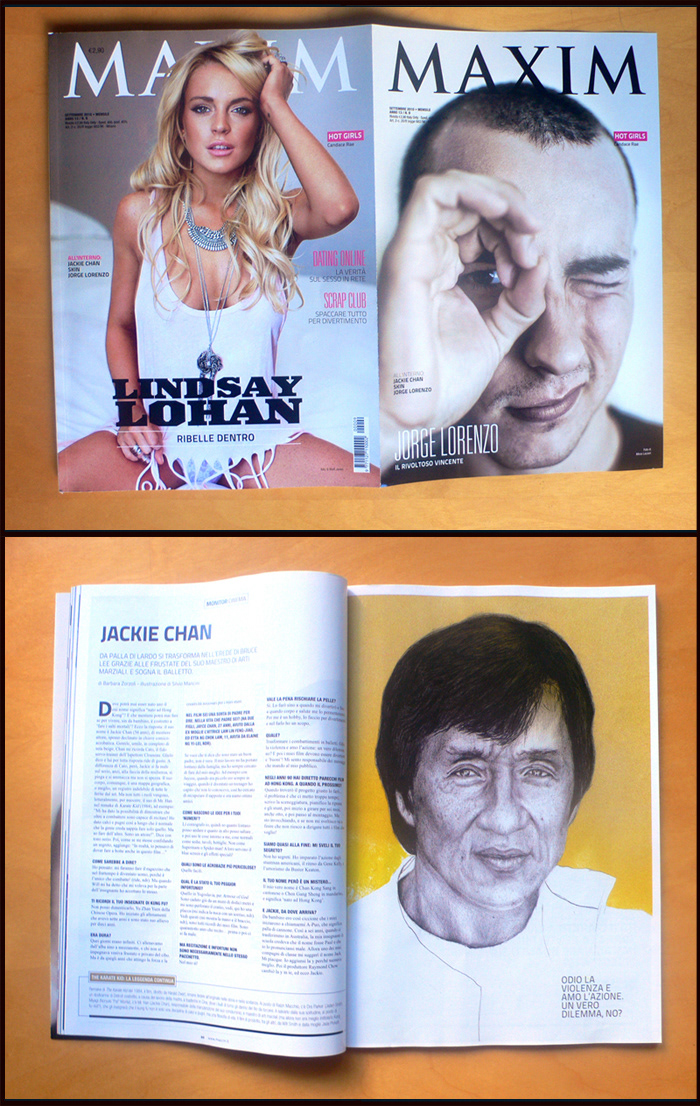 Chico De Luigi Alan Russel Jackie Chan portrait ballpoint pen