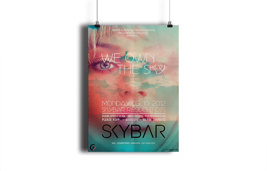Adobe Portfolio flyers poster marketing   design art ad Event party club DANCE   dj skybar Beirut lebanon Nightlife