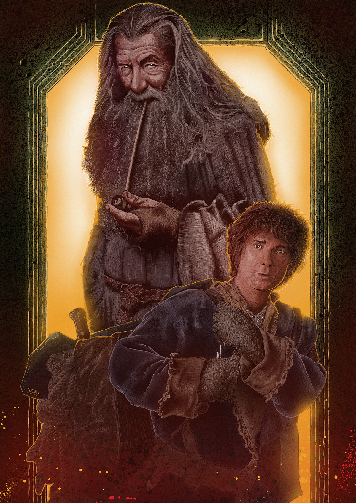 the Hobbit gandalf Bilbo Baggins fantasy art
