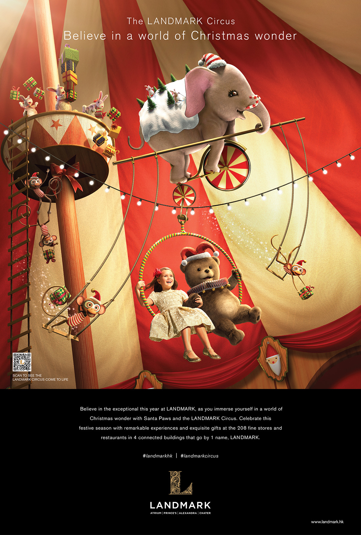 Christmas Circus festive Hong Kong wonder animals stars Display