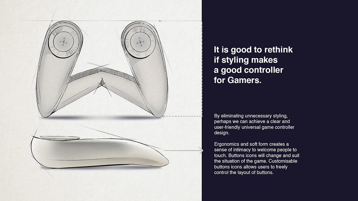 concept art futuristic Gaming controller Creative Design product design  concept visualization Creativity future