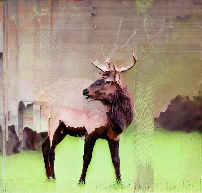 calm scenery animal Landscape gradient pixel Glitch processing digital minimal
