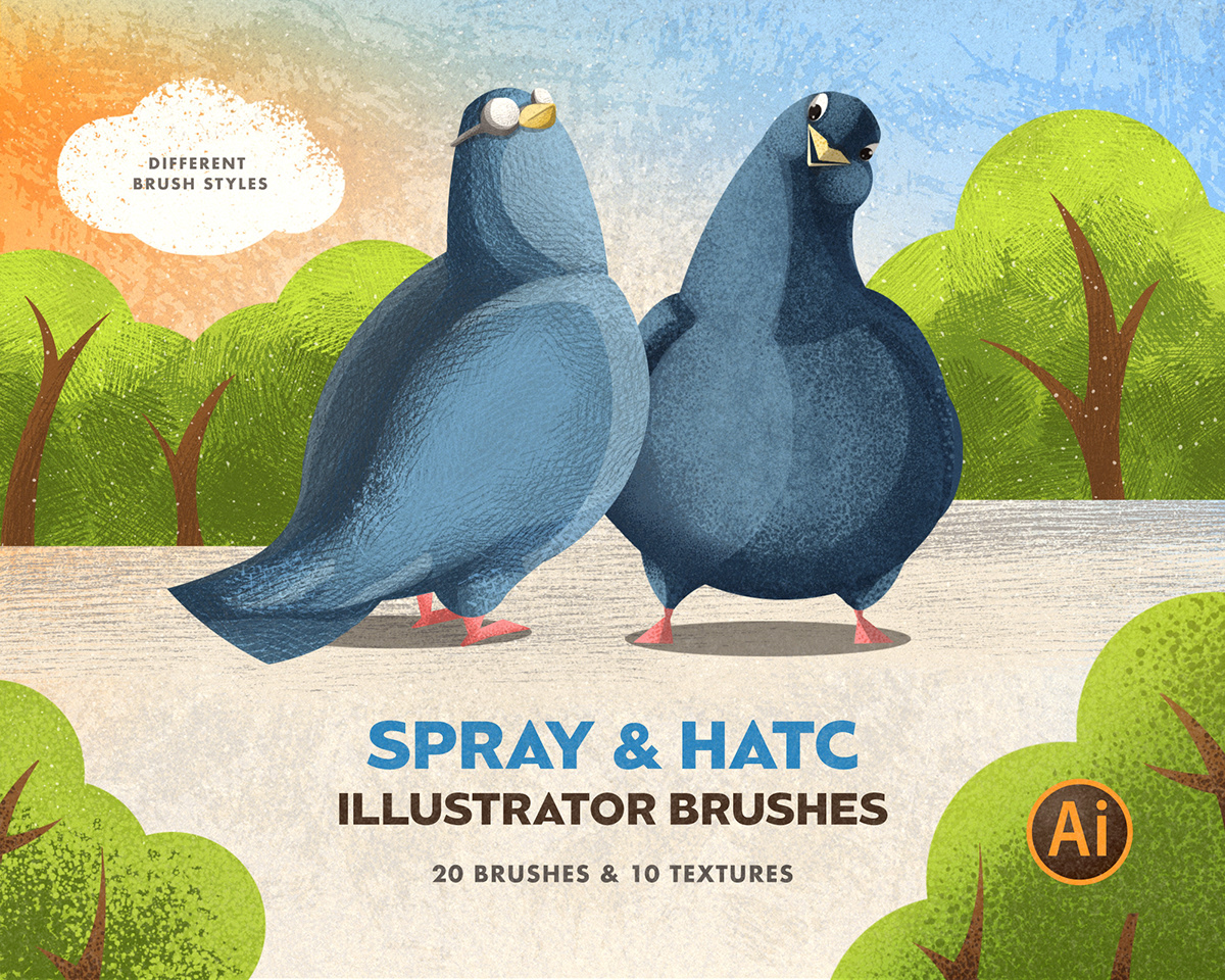 Free Download: Spray Hatch Illustrator Brushes on Behance