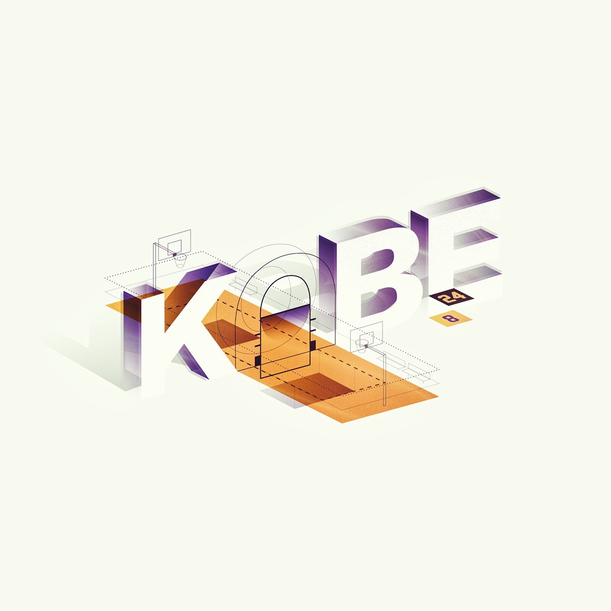 kobe basketball NBA type lettering 3D mamba
