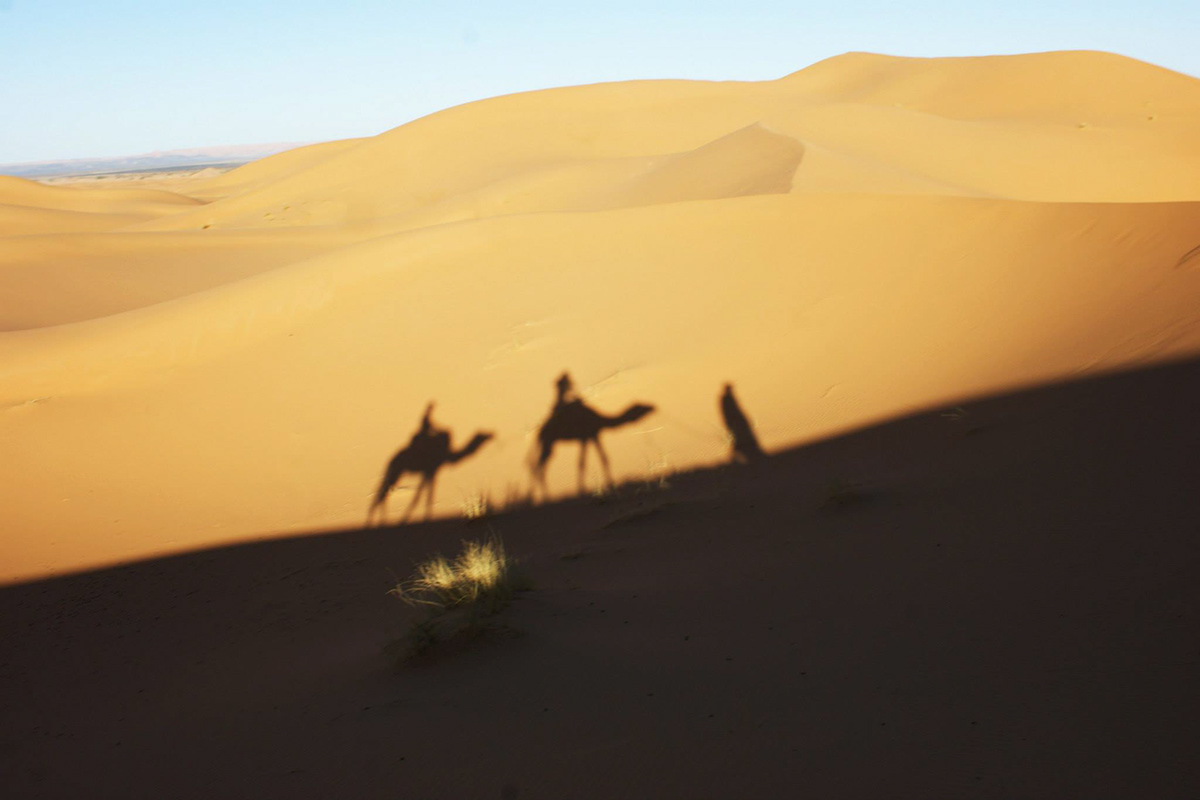 desert sahara sand orange sunset sundown sunrising Morocco yellow dry