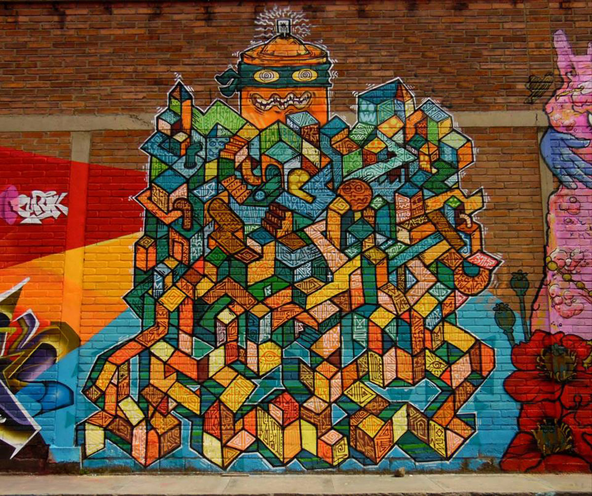 Graffiti streetart Colombie vortex