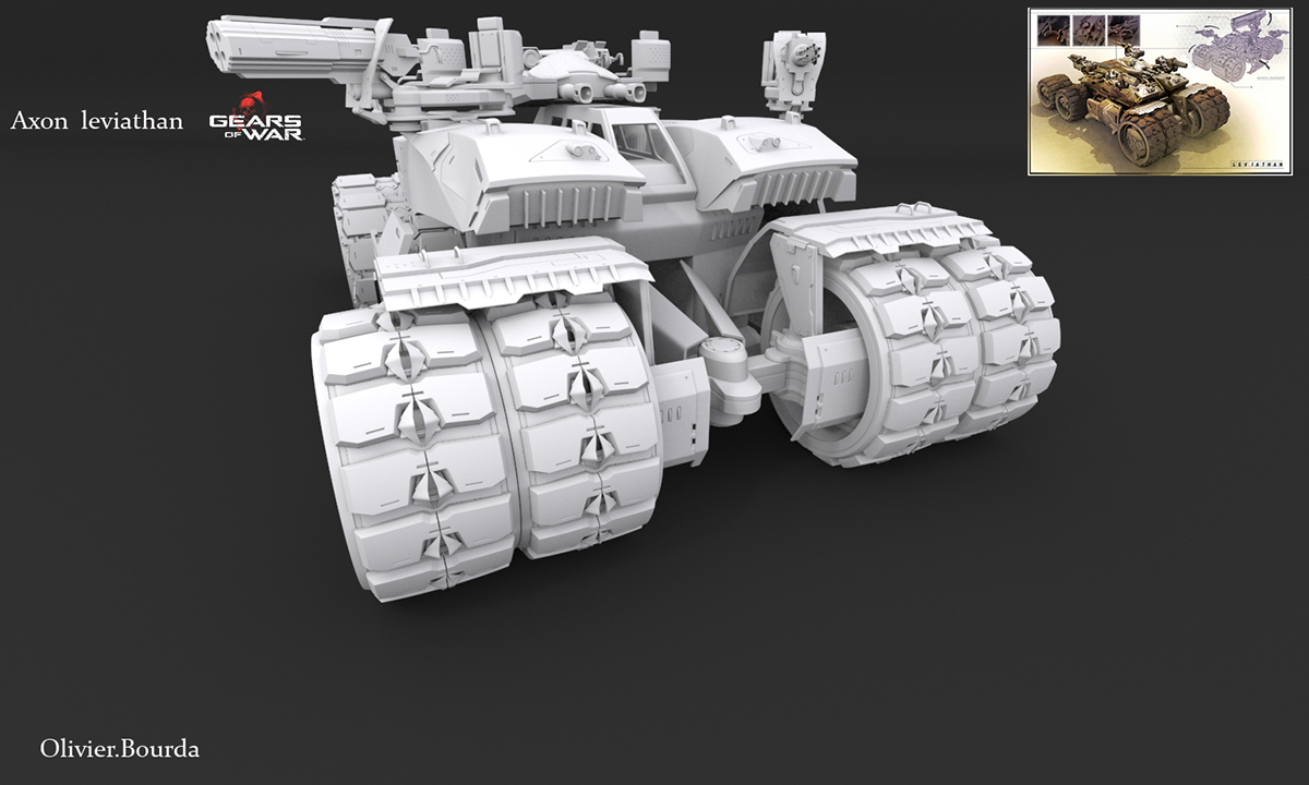 Gear Of War modelling highpoly gameart NEXTGEN vehicles Weapon gow video game weapons design War polycount Videogame Asset
