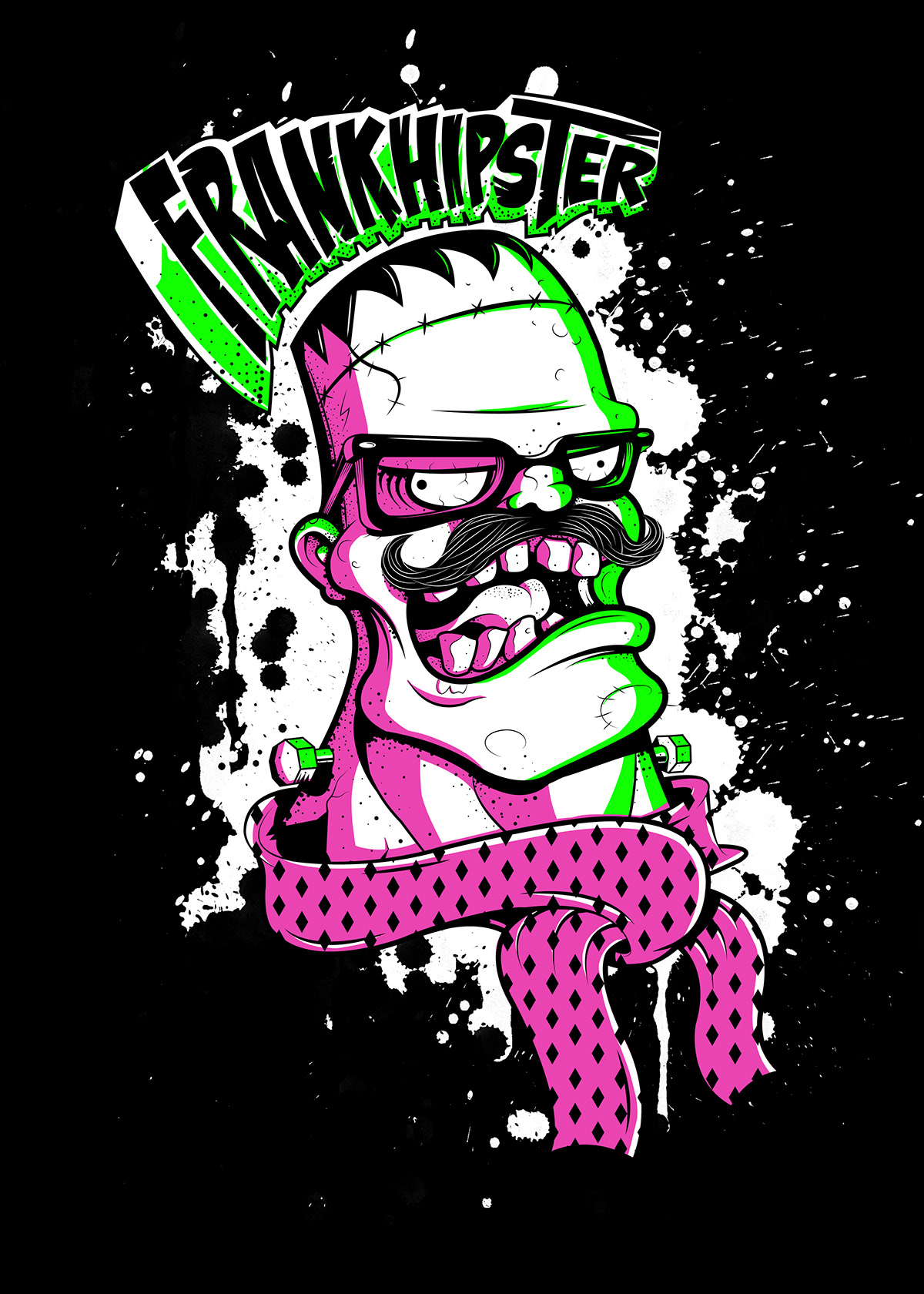 frankestein  hipster  frankhipster pahito  glasses moustache Terror