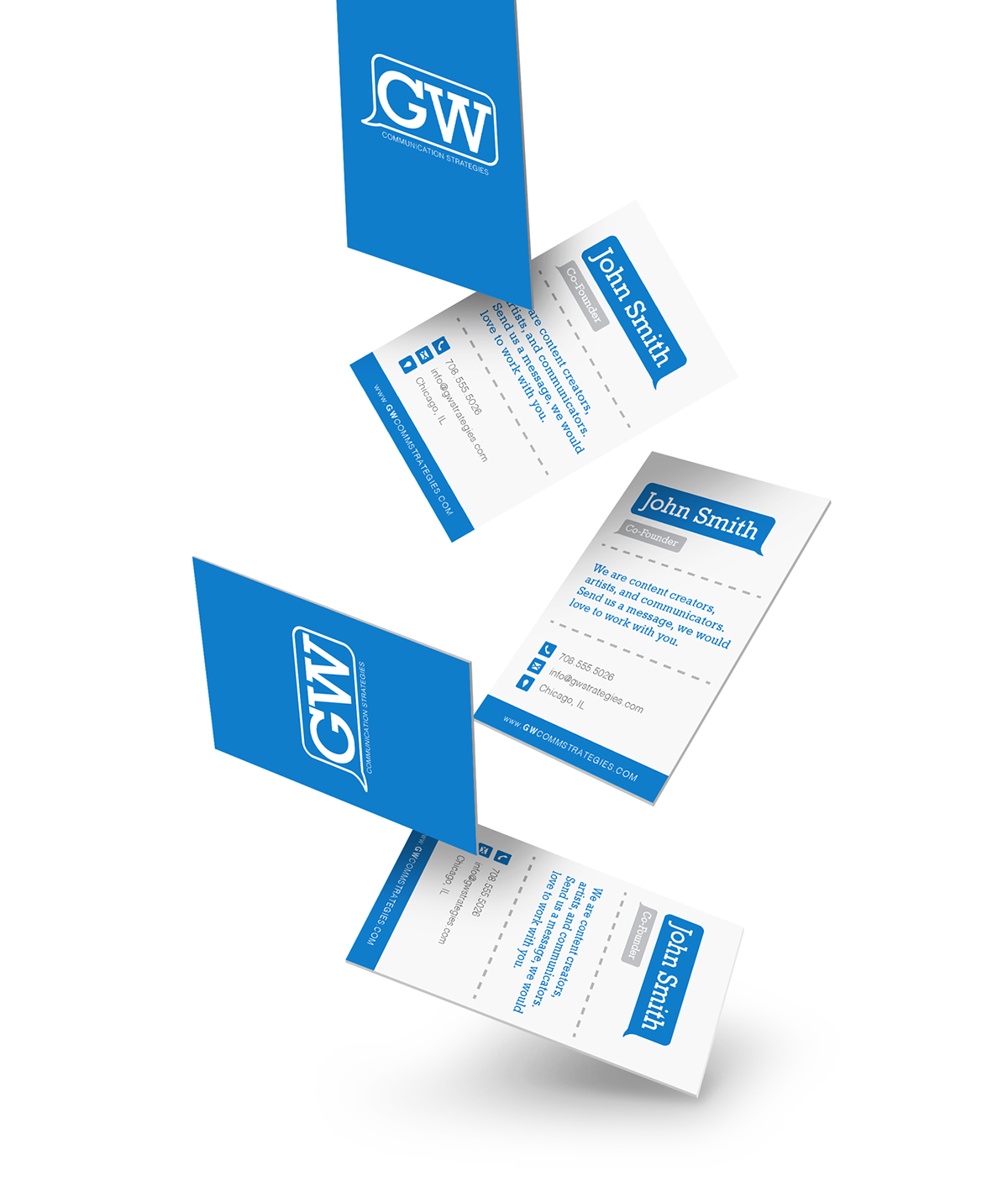 gw graphic design business cards communication logo