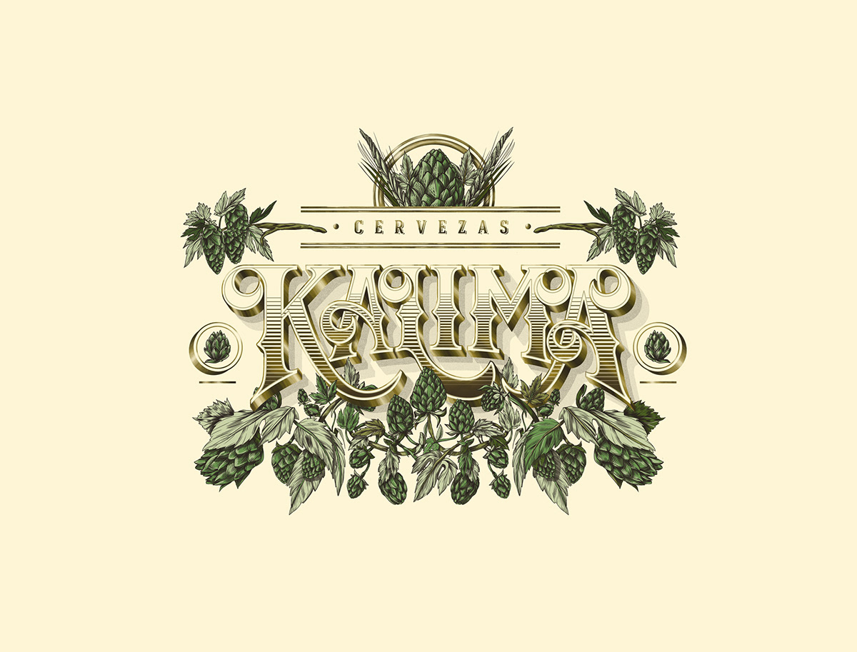 beers brewing Calima hand-crafted hops illustrations kalima Label label design beer