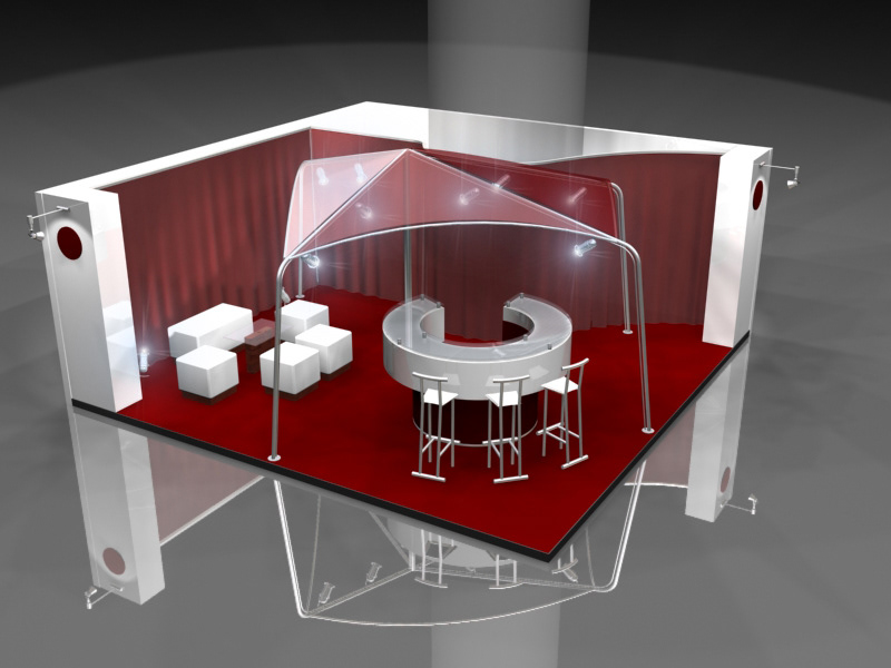3D Display Exhibition  Fair interior design  Logo Design marketing   Render Stand visual identity