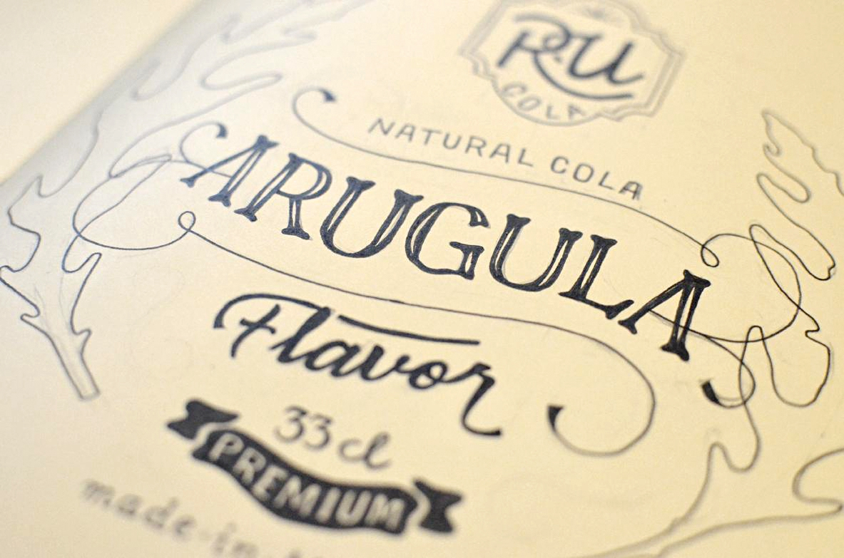 lettering Contino skillshare hand-lettering arugula Label-Design Label cola