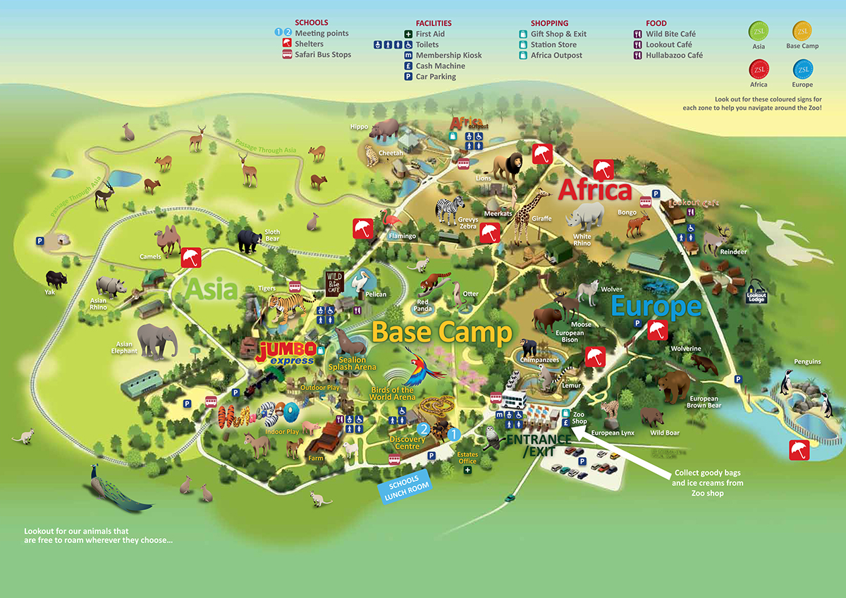 Whipsnade Zoo Whipsnade zoo map zoo map park map martin schwartz animals zoo Visual Maps