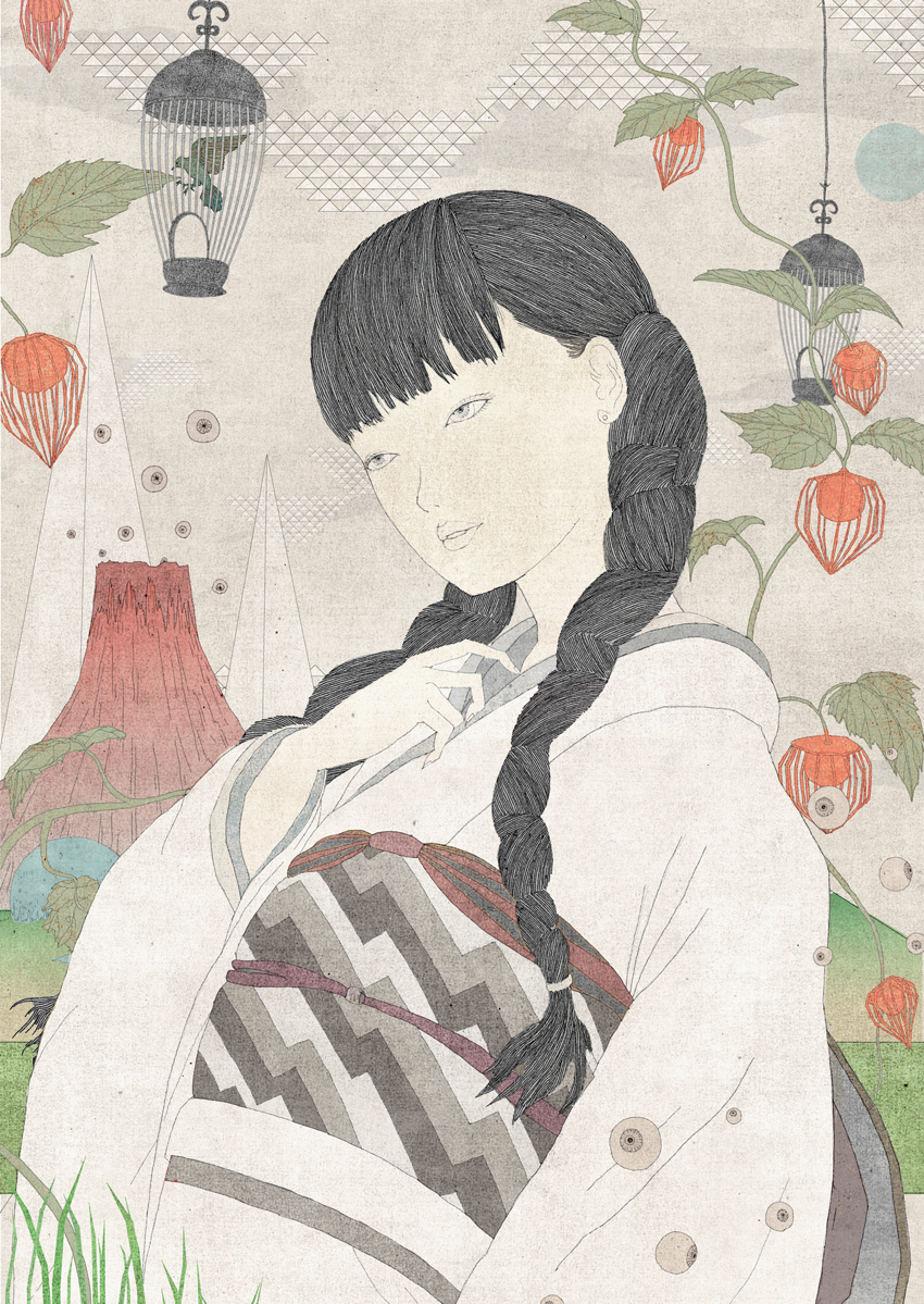 girl kimono harajuku poster japan traditional sick  cool
