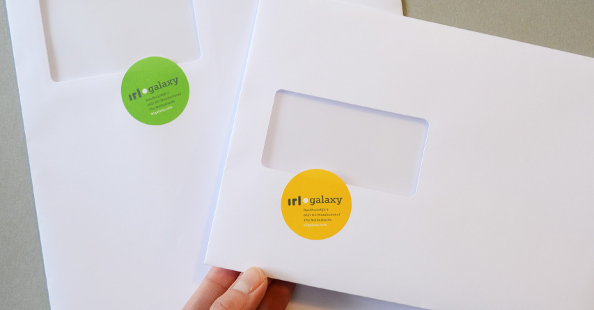 IRL Galaxy  letterhead envelopes logo