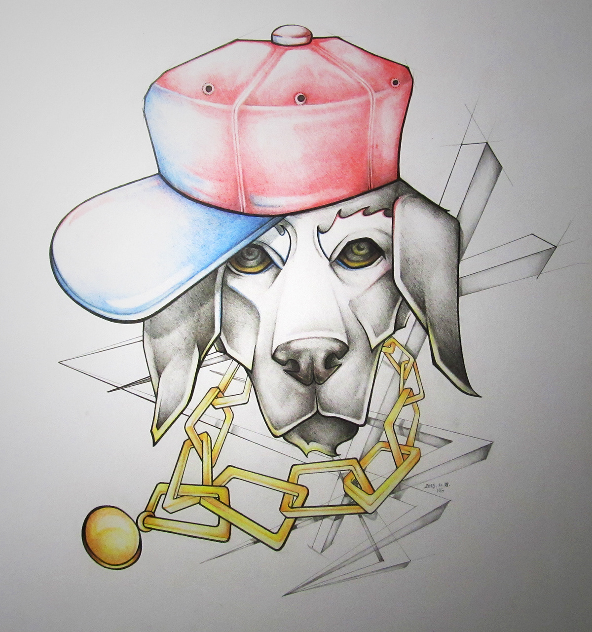 tattoo design dog draw illustratio new school