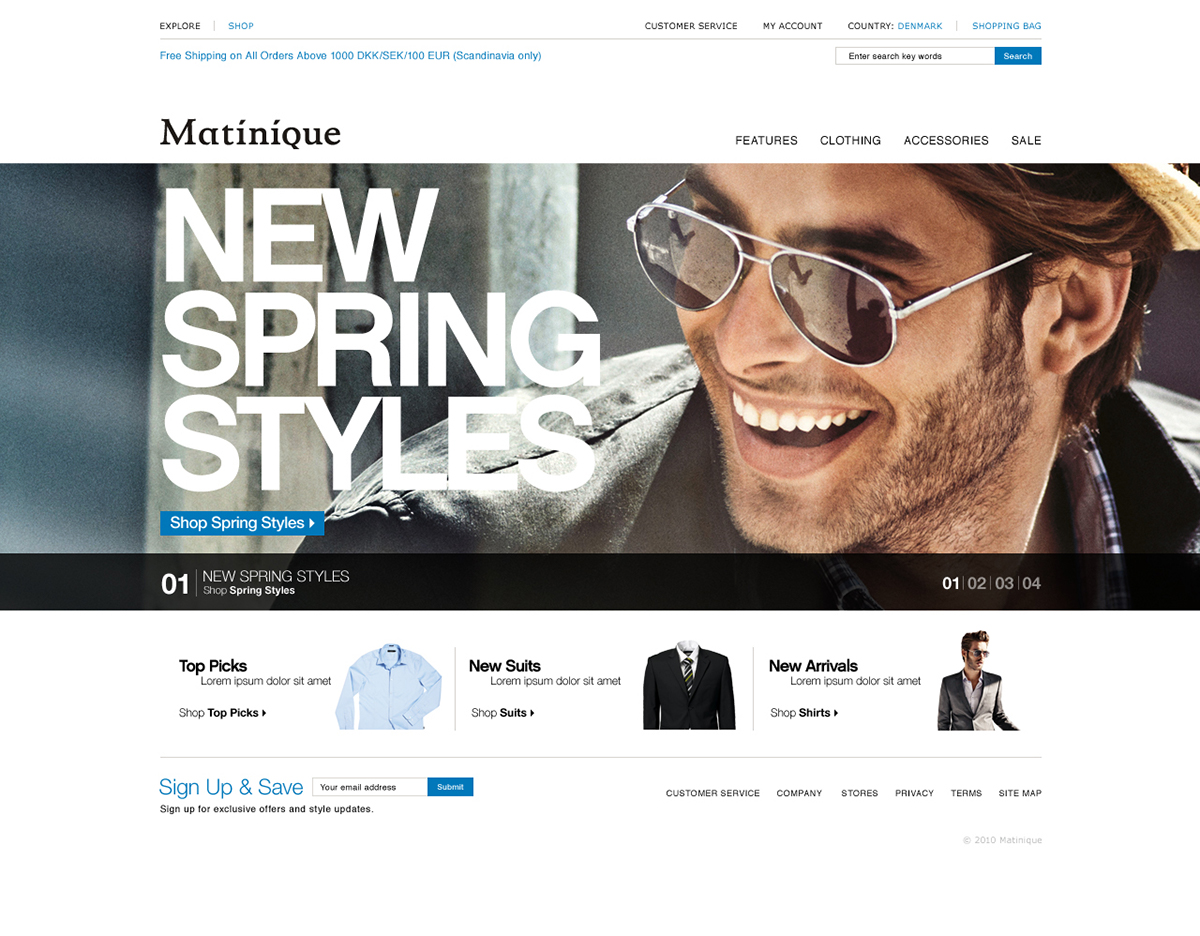 web site re-design Mantinique e-commerce
