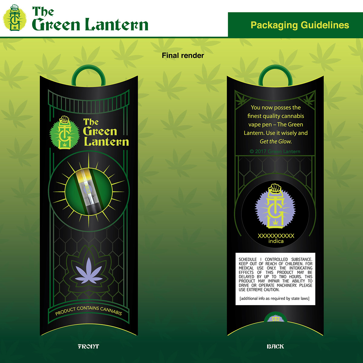 branding  graphic design  cannabis marijuana Green Lantern lantern green