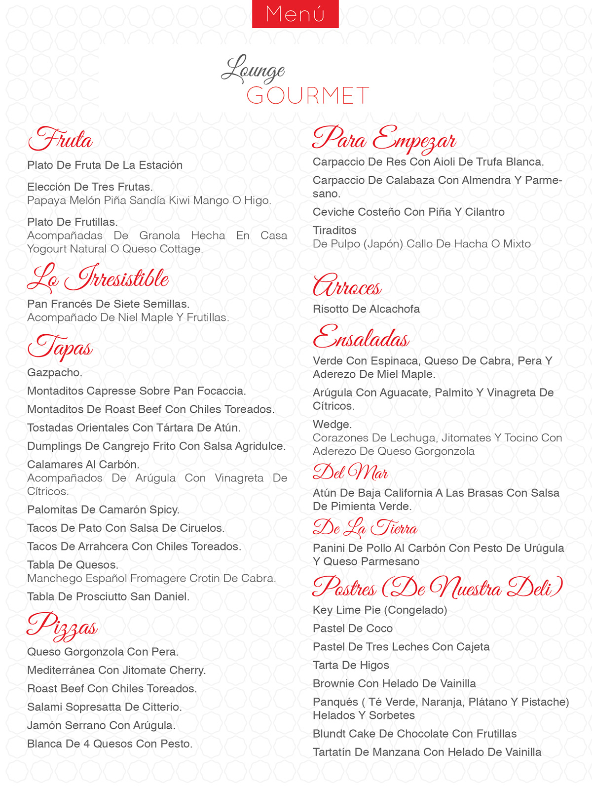 diseño editorial menu aplicaciones santander marca gourmet