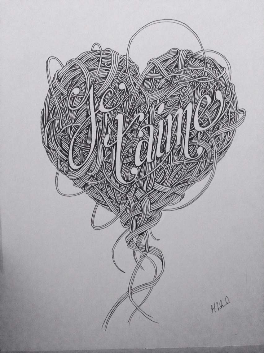 design graphics heart lines Drawing  pen
