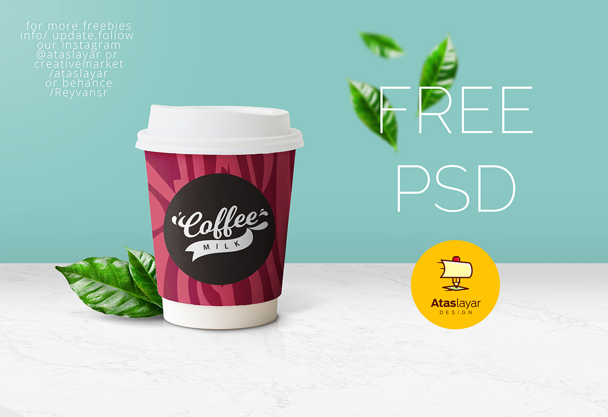 free Coffee cup Mockup mock up freebies psd photoshop branding  Packaging
