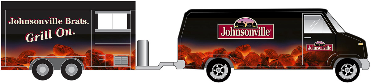 Johnsonville Big Taste Grill Vehicle Wrap photo art direction event marketing Logo Design Signage