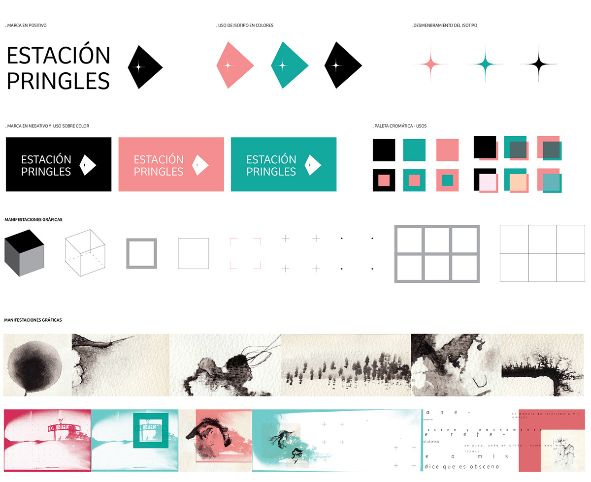 ilustracion diseño de identidad sistema visual Estación Pringles