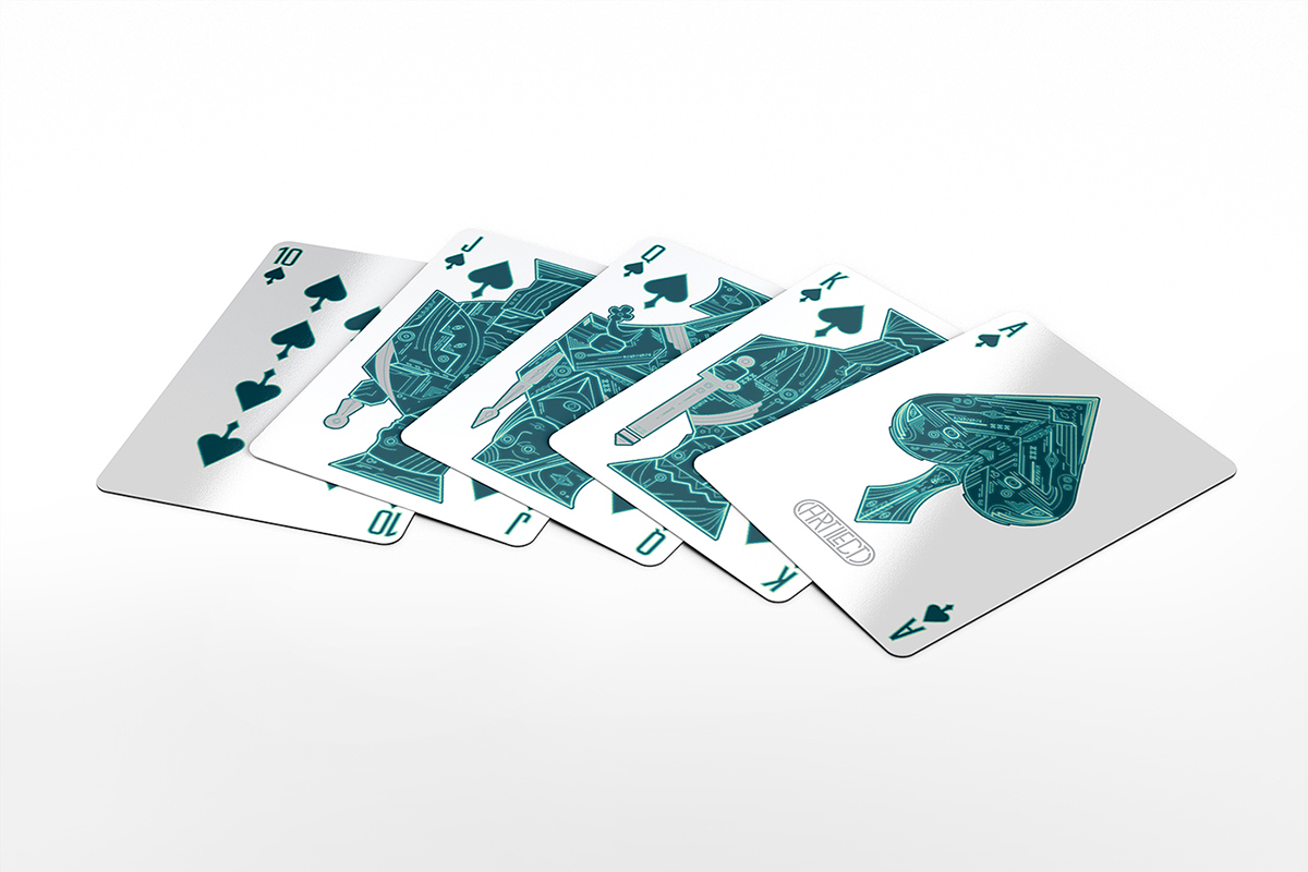 card playing ace diamond  spade club joker vector glow future clean line Ps25Under25 Poker Magic  