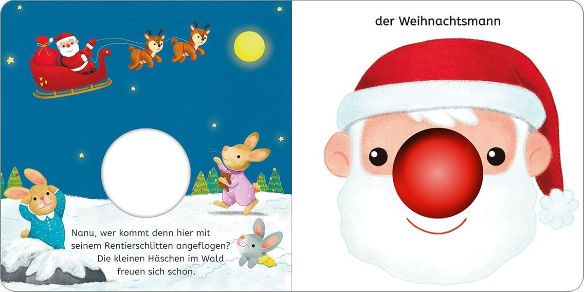 board book toddler book children's book book with toy interactive book toy baby book animals seasonal Christmas
