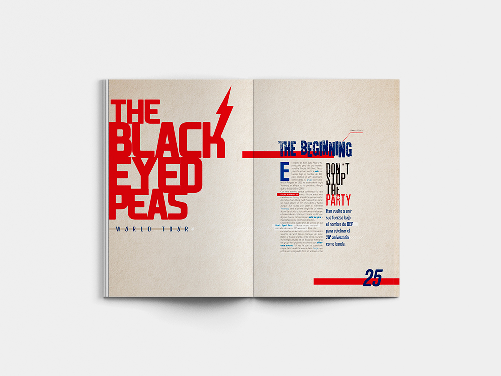 doble pagina magazine revista experimental banda black eyed peas page