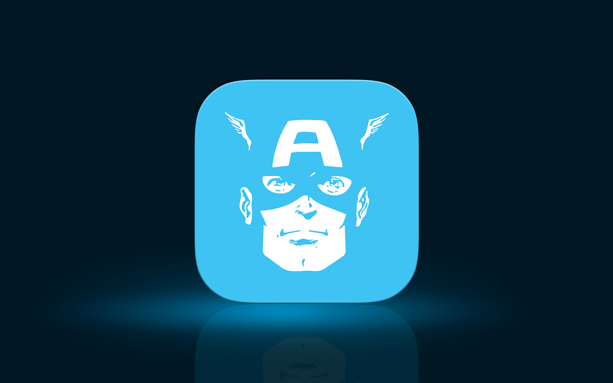 super Hero flat Icon ios transparent clean color