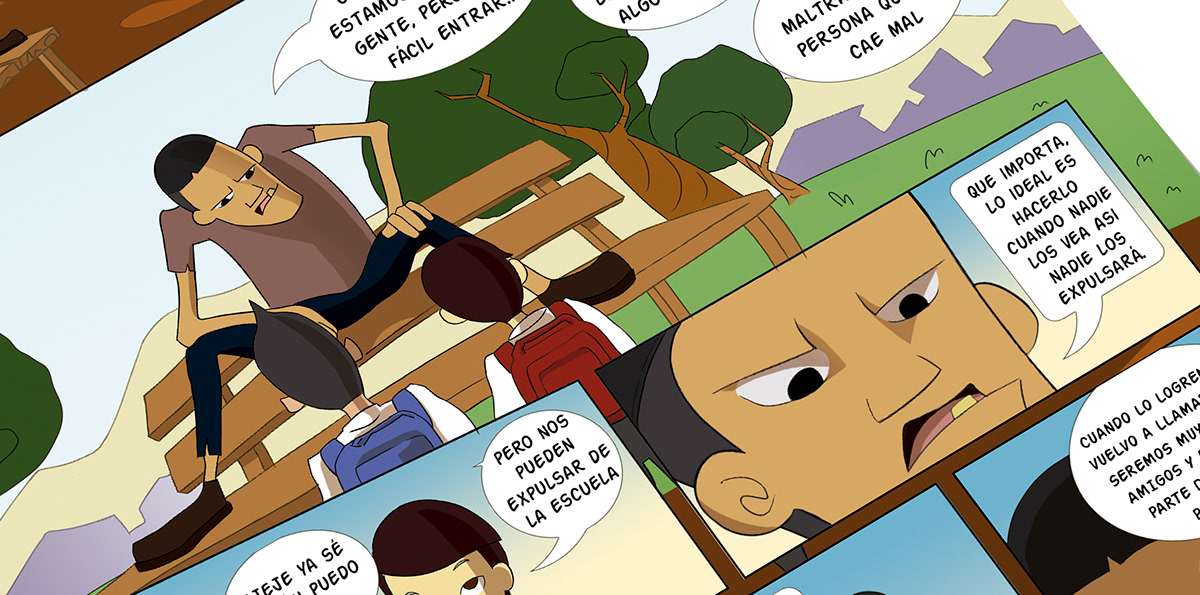 Detectivito  bullying  violencia  comic violencia  diseño personajes  school  Violencia escolar