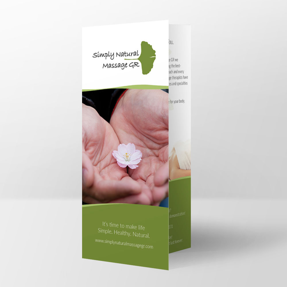 massage brochure simple clean green