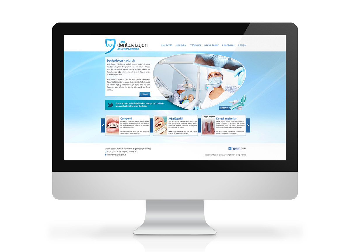 dentavizyon  denta oral dental Polyclinic hospital Web Interface Layout Website Webdesign