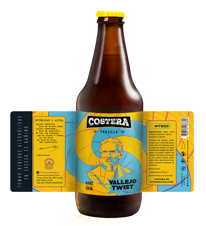 César Vallejo etiqueta beer santiago de chuco Costera cervecería costera