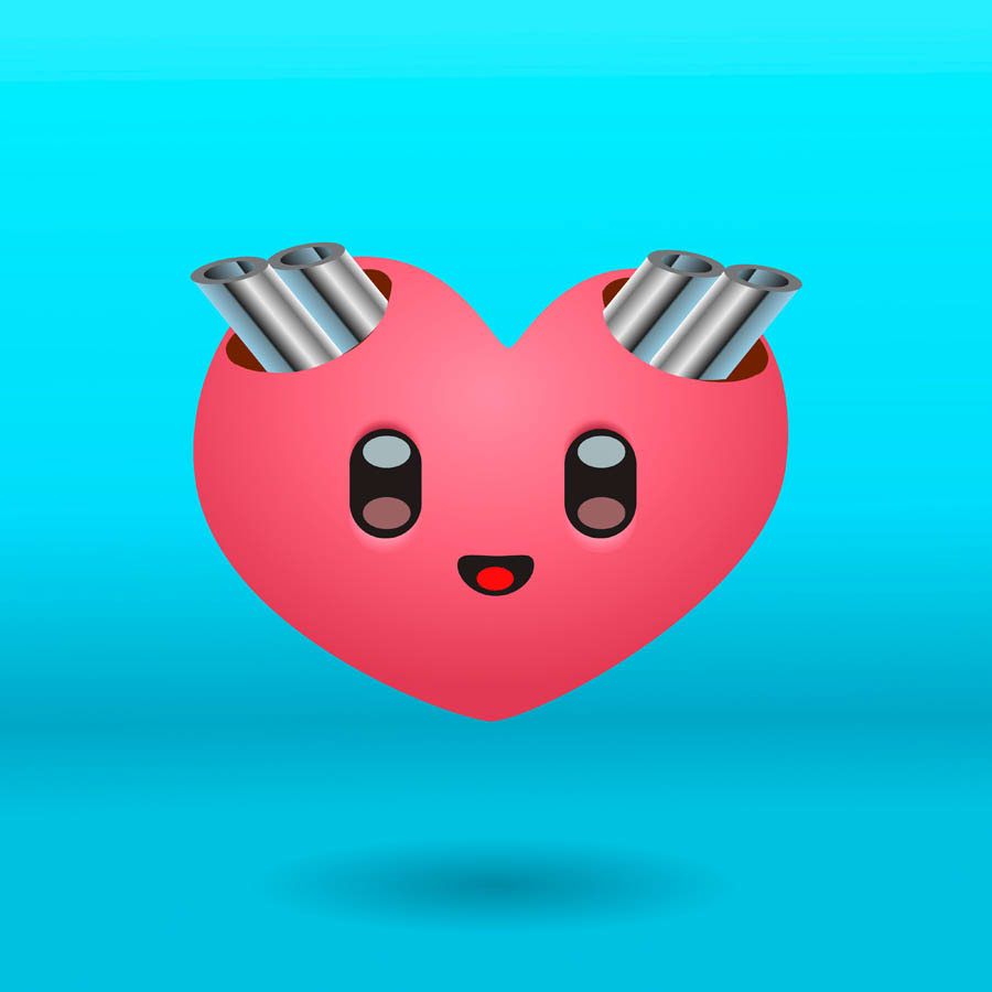 kawaii cute characters vector lovely funny heart cloud balls