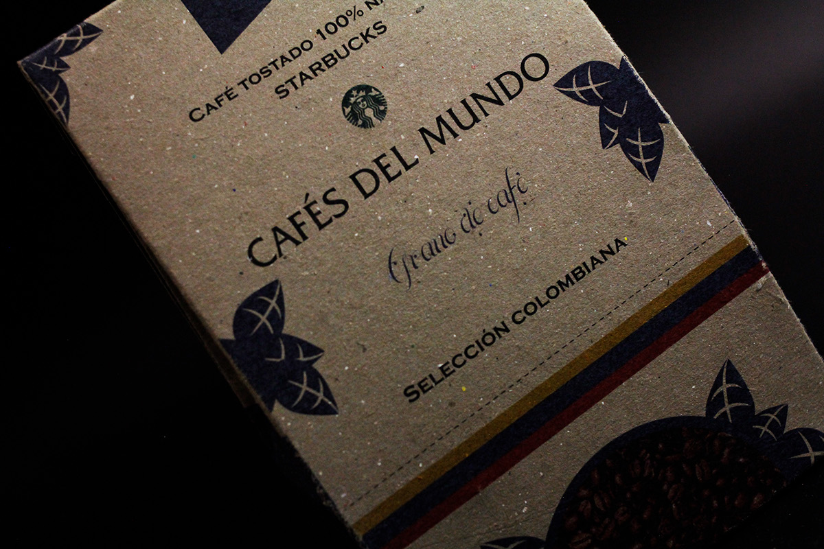 starbucks Coffee package box template cafe envase colombia peru Guatemala