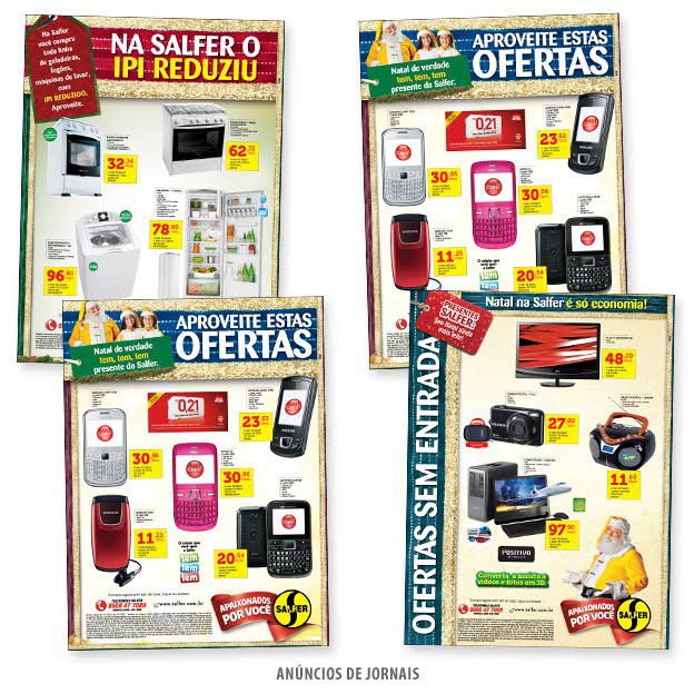 Lojas Salfer Salfer varejo Anúncios tabloide sticker Enaldier Enaldier Araújo PEB cartazete de oferta