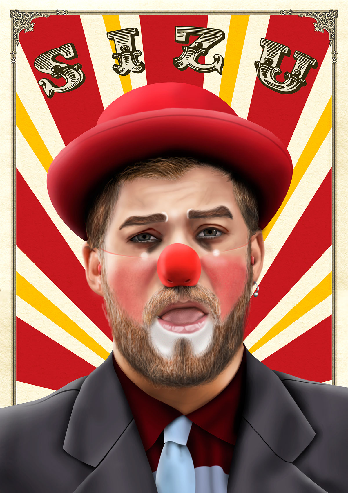 +painting pintura pintura digital digital painting clown Circus poster sizu alfalfares monnic Monteiro