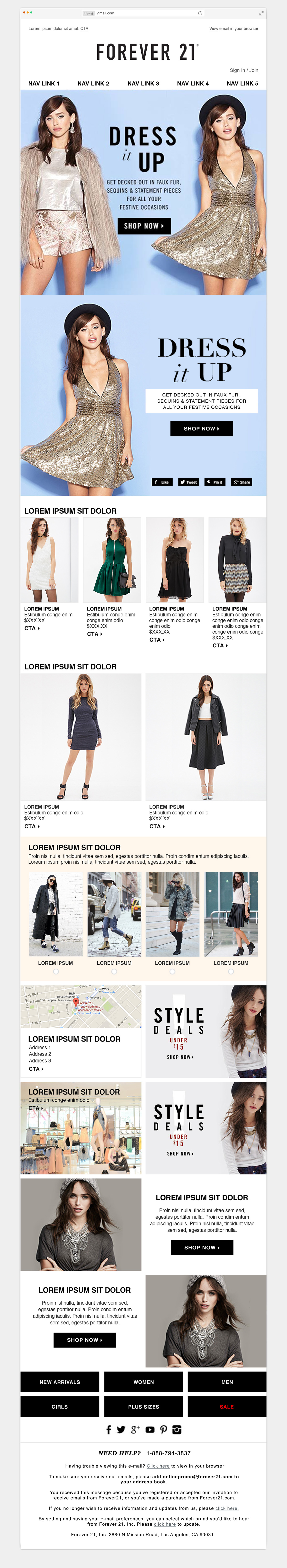 Forever 21 Retail Email email marketing modular template Clothing