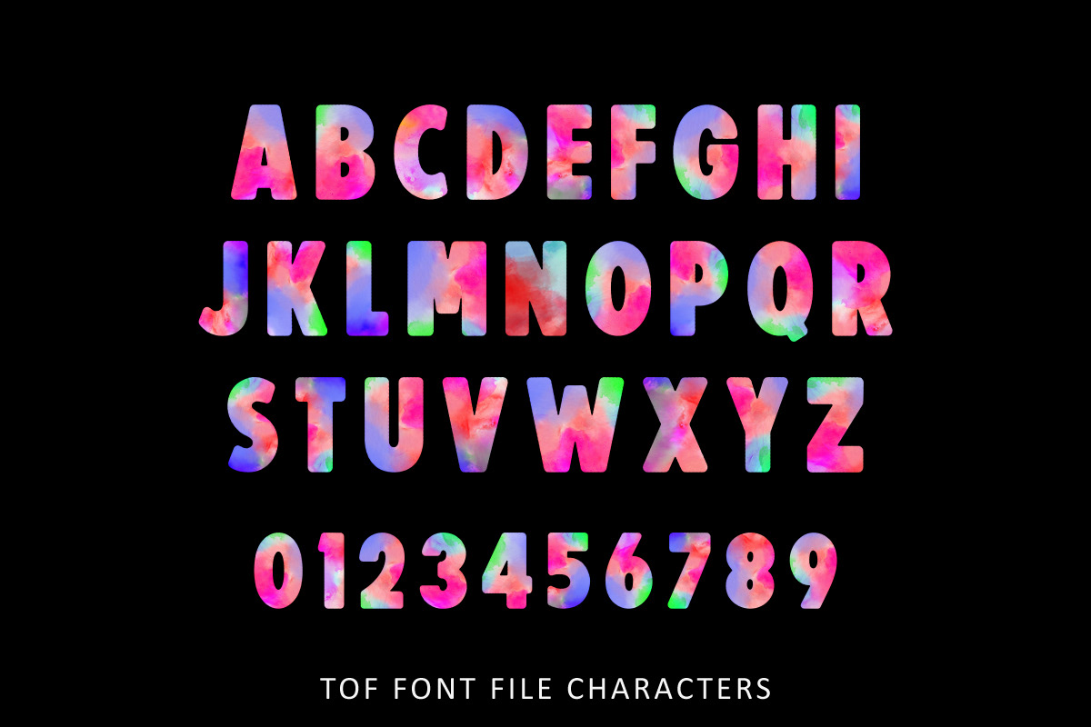 watercolor font fonts alphabet alphabets png svg otf colorful watercolor font 